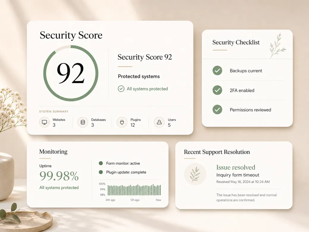 Security & Ongoing Support system concept
